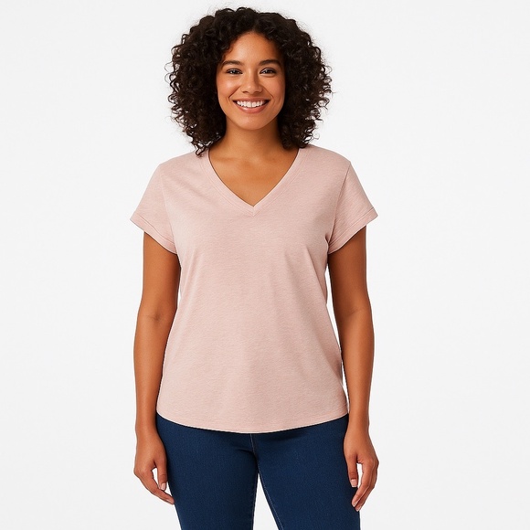 Jessica Simpson Tops - NWT Jessica Simpson Women’s V-Neck Soft Jersey Knit Top – Size Medium – Pink